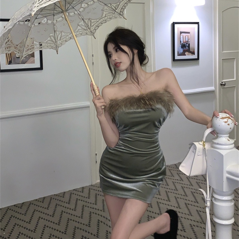 Đầm Nhung Dáng Ôm Thời Trang Mùa Hè Quyến Rũ Cho Nữ