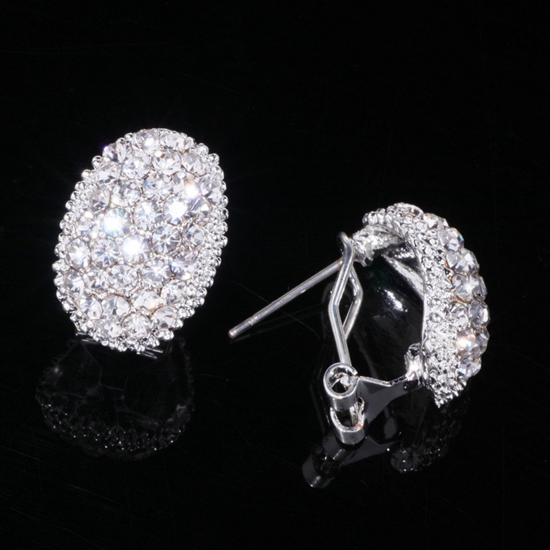 Khuyên Tai Tròn Đính Đá Zircon Sang Trọng Cho Nữ