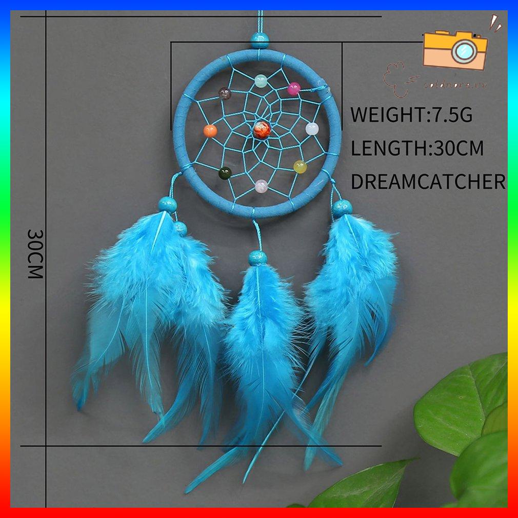 Phụ kiện Dream Catcher Trang trí mặt dây chuyền lông vũ Trang trí CircularBlueOC-2008