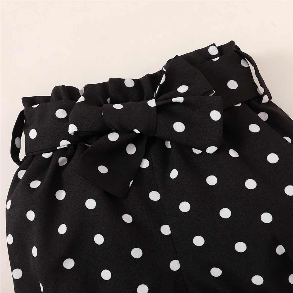 Set Đồ Mùa Hè 3 Món Gồm Áo Tay Cộc In Họa Tiết Thỏ + Quần Ngắn Chấm Bi + Băng Cài Đầu Cho Bé Gái 0-18 Tháng Tuổi