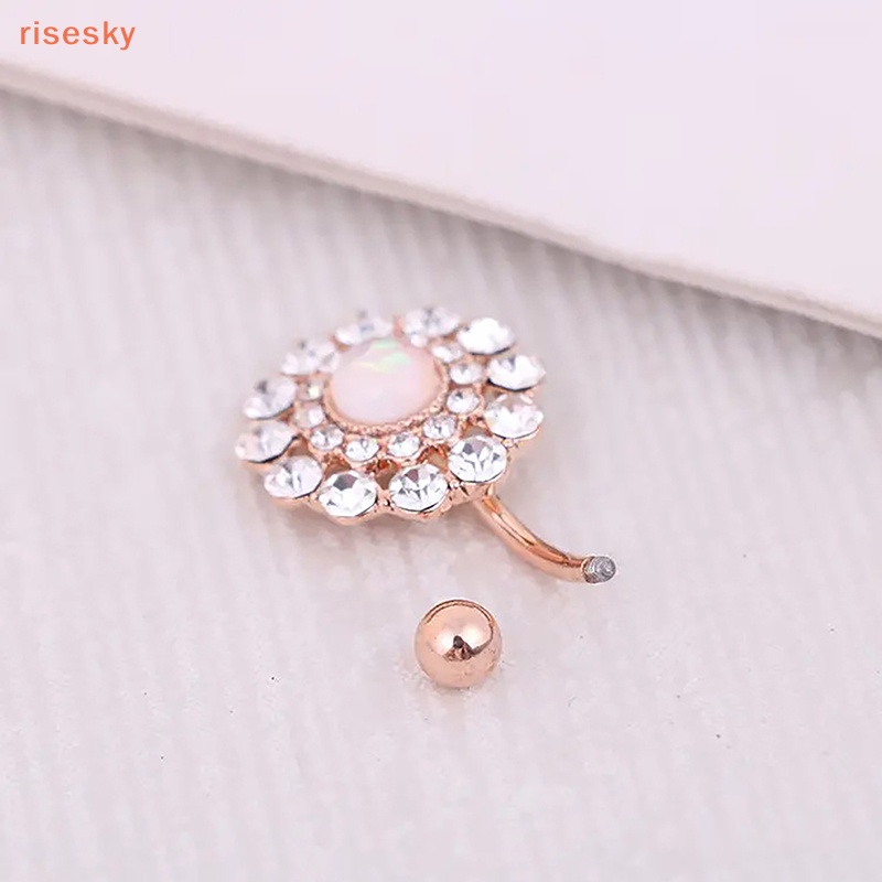 Khuyên Rốn Bằng Thép Không Gỉ Đính Đá Zircon Thời Trang Cho Nữ