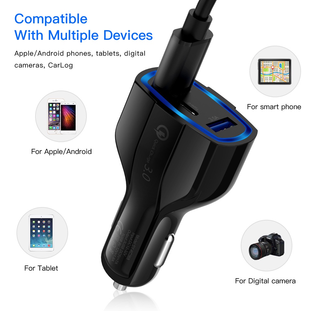 Cốc Sạc Điện Thoại USB C 4.0 3.0 QC4.0 QC3.0 Type C Cho Mọi Dòng Xe Hơi