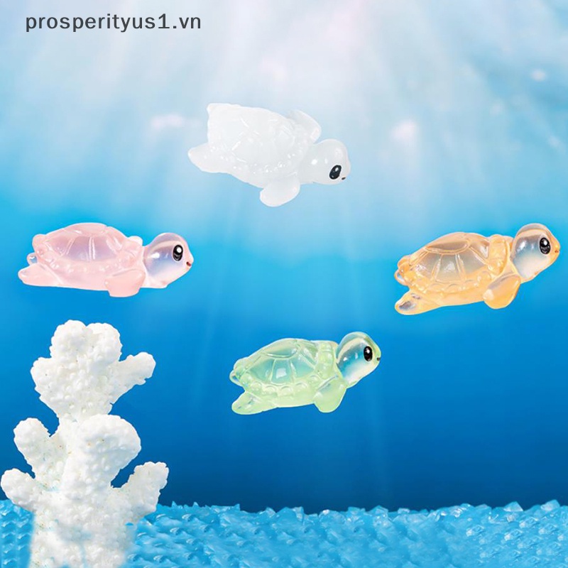 1 [prosperityus1] Set 2 Mô Hình Rùa Nhựa Dạ Quang Mini Trang Trí Tiểu Cảnh / Xe Hơi