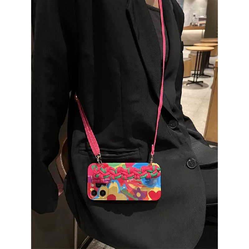 Ốp Điện Thoại Silicon Mềm Có Dây Đeo Chéo Cho Iphone 14 Pro Max 13 Pro Max 11 Pro Xsmax 8p 6SP