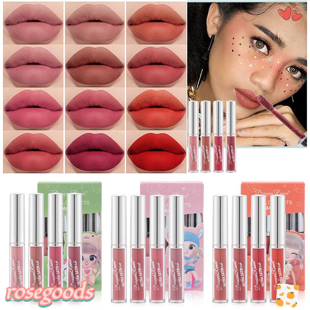 ROSE Bộ Son Kem Lì Lâu Trôi Chống Dính Cốc Khi Uống Nước
