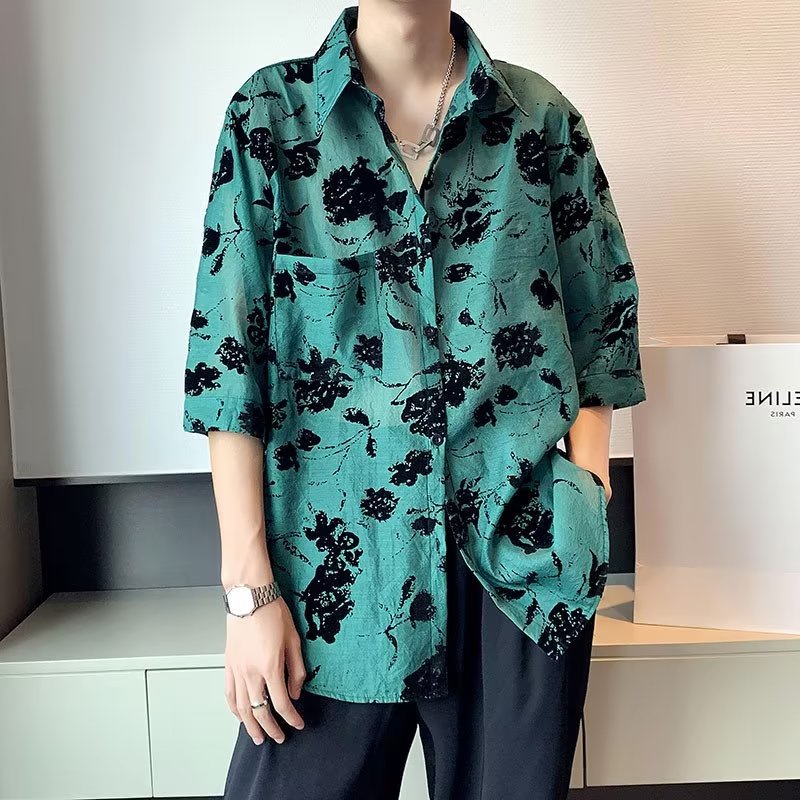 Áo Sơ Mi Tay Ngắn Thanh Lịch Thời Trang Phong Cách Hàn Quốc Cho Nam Size M-4XL
