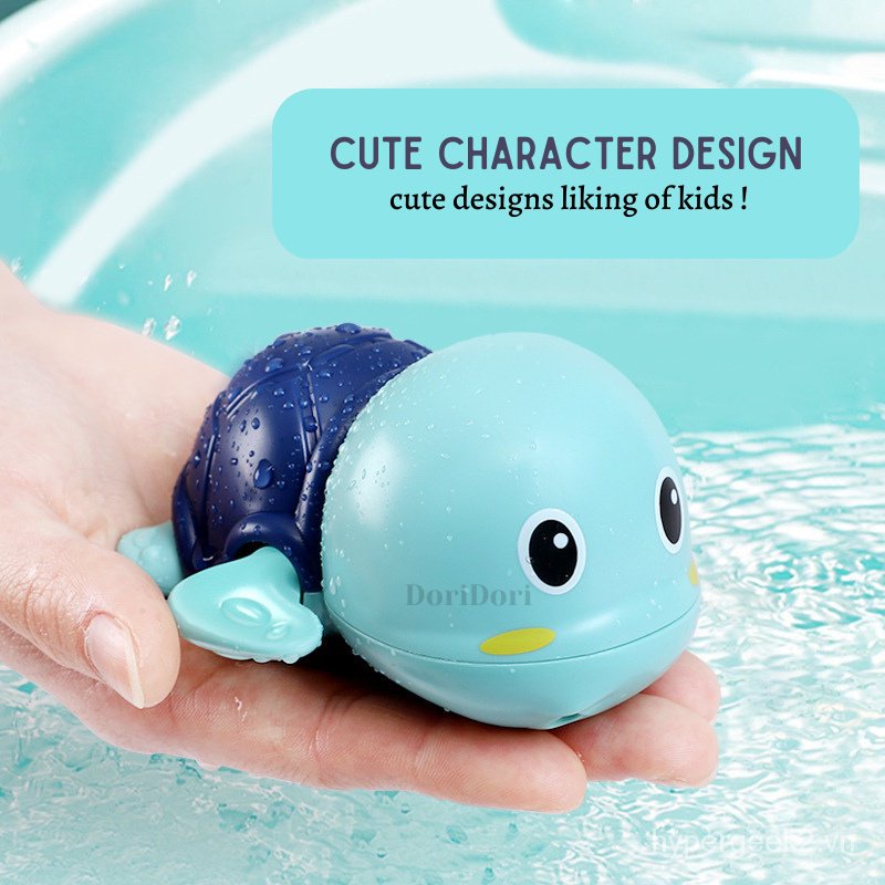 Đồ Chơi Lên Dây Cót Hình Rùa Hoạt Hình Dễ Thương Cho Bé Chơi Khi Tắm