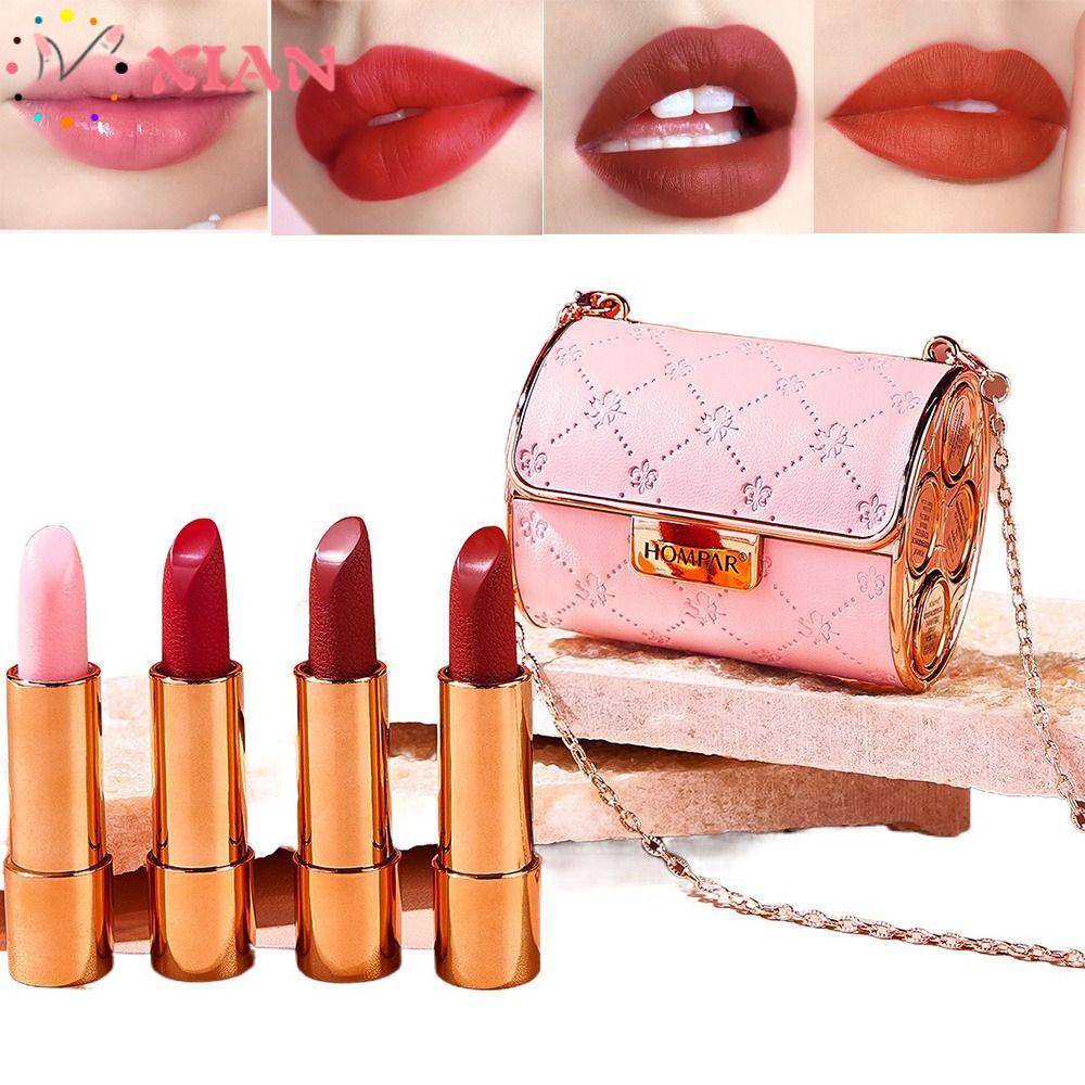 XIANTIN Set 5 Thỏi Son Kem Nhung Mịn Trang Điểm Lâu Trôi Cho Nữ