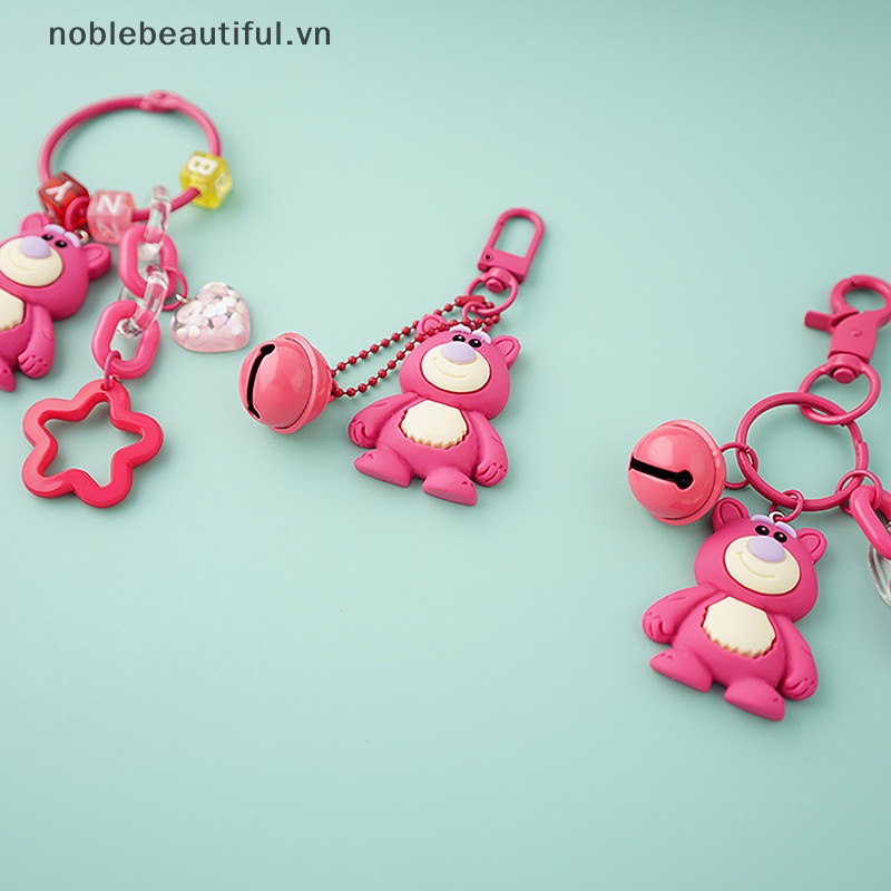 Móc Khóa Hình Gấu Hồng / Dâu Tây / Gấu Hồng Dễ Thương Cho Bạn Gái [VN] [noblebeautiful]