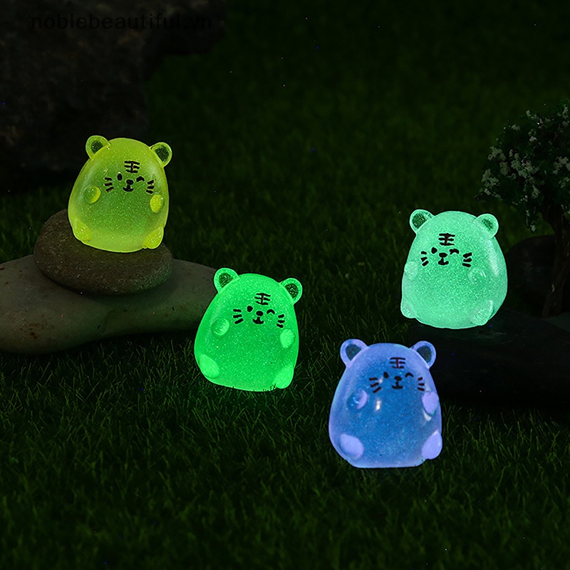 Bộ 2 Đồ trang trí Hổ Dạ Quang Bằng Nhựa Resin Trang Trí Tiểu Cảnh / Sân Vườn