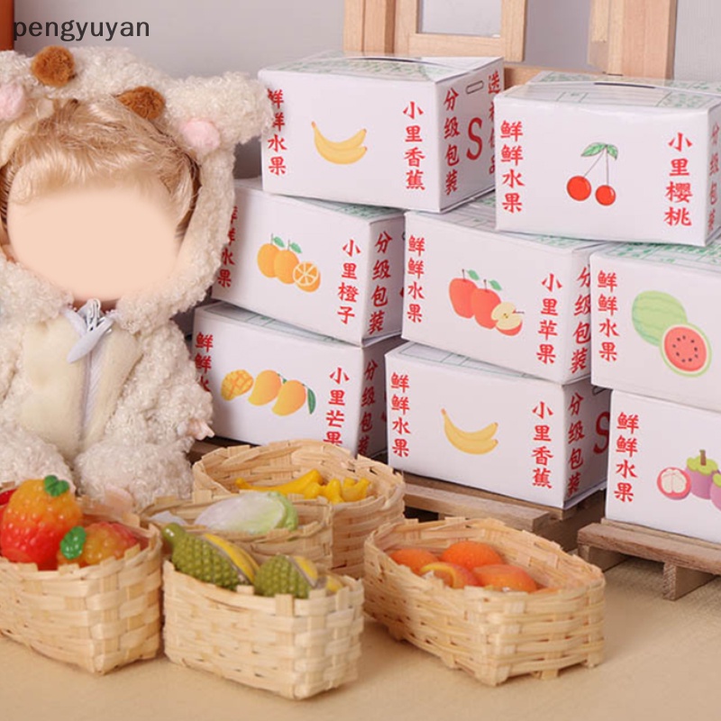 [pengyuyan] Hộp Giấy Các Tông Đựng Trái Cây Đồ Chơi Mini Trang Trí Nhà Búp Bê DIY [Mới]