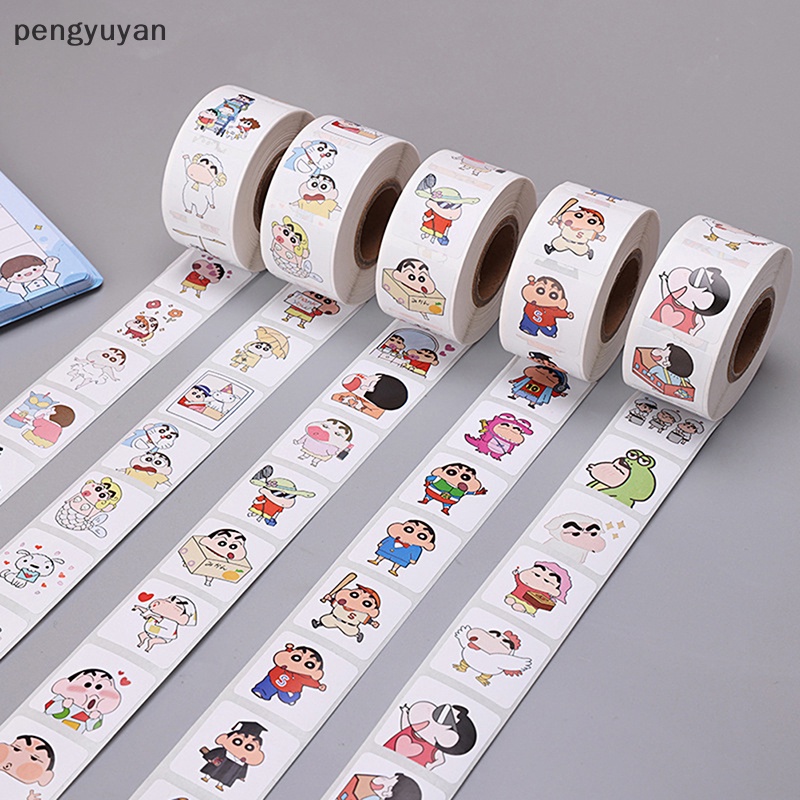 Bộ 500 Miếng Dán In Hoạt Hình Cậu Bé Bút Chì Shin-chan Dễ Thương Dùng Làm Quà Tặng Cho Bé