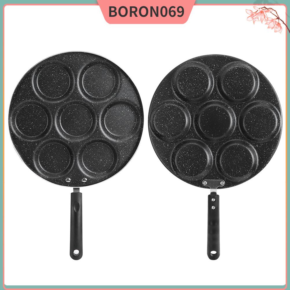 Boron069 Chảo 7 Lỗ Chống Dính Trứng Chiên Nấu Burger Khuôn Gia Dụng Nhà Bếp Cụ Ăn