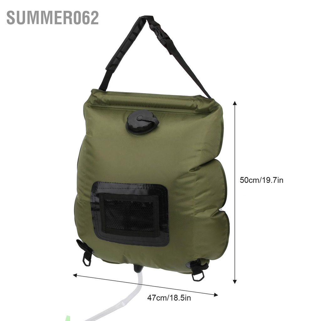 Summer062 Túi tắm nước nóng năng lượng mặt trời ngoài đựng cắm trại đi bộ đường dài di động cho vòi hoa sen