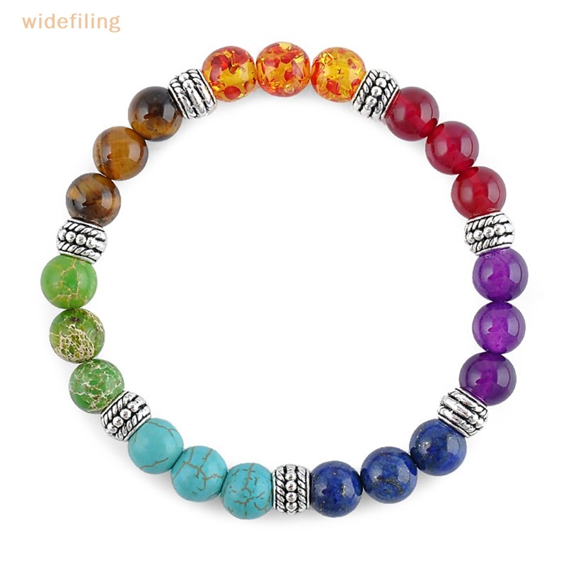 1 Vòng Tay Chuỗi Hạt Đá Núi Lửa Chakra 7 Viên