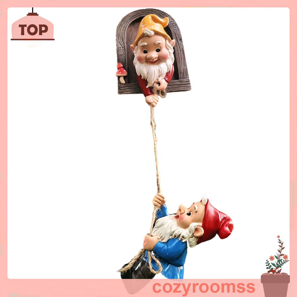 Mô Hình Chú Lùn Leo Bằng Nhựa Resin Trang Trí Sân Vườn