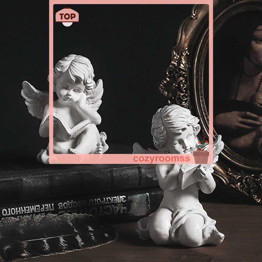 Mô Hình Thiên Thần Nhỏ Đọc Sách Bằng Nhựa Resin Dễ Thương Trang Trí Nhà Cửa