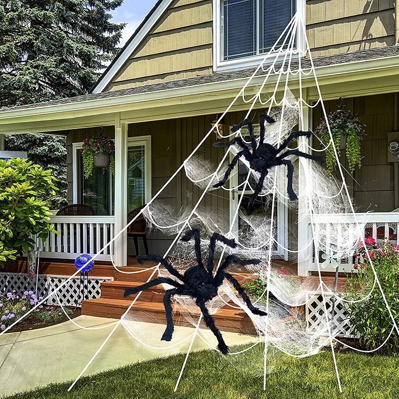 Nhện Nhồi Bông Màu Đen Cỡ Lớn 30cm / 75cm / 125cm Trang Trí Tiệc Halloween