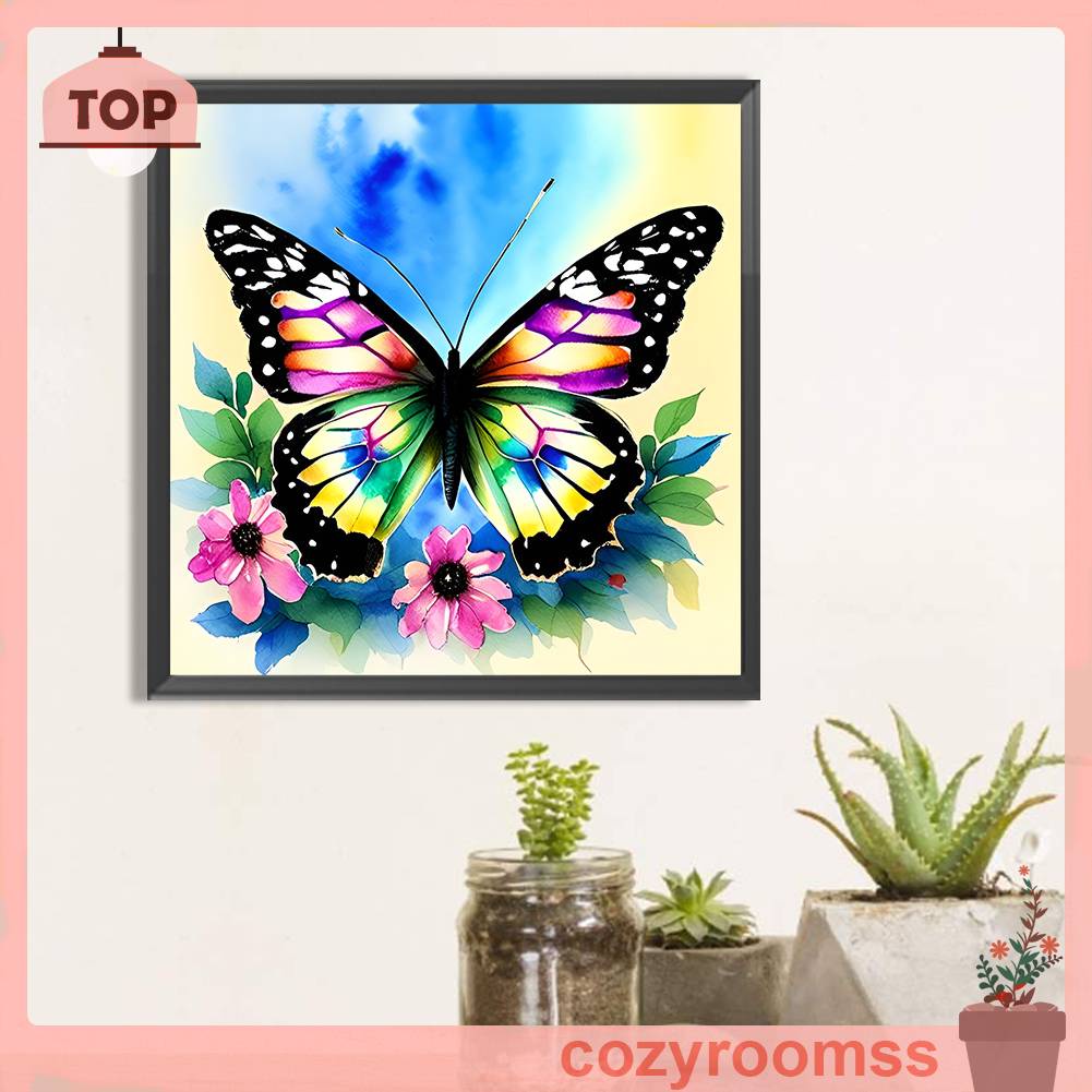 Tranh Đính Đá Kim Cương Toàn Bộ 5D DIY Hình Vẽ Bướm