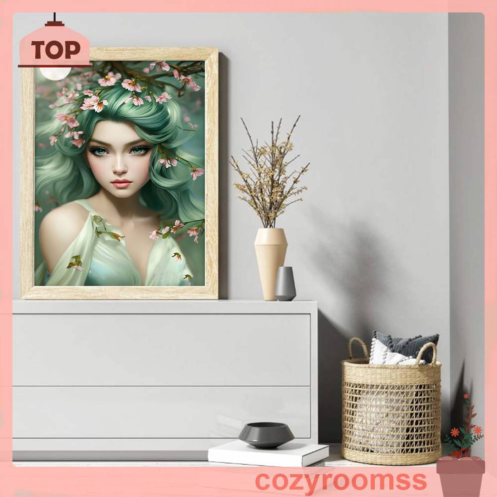 Bộ Dụng Cụ Thêu Tranh Chữ Thập Bằng cotton Thân Thiện Với Môi Trường 11CT In Hình Nàng Tiên Hoa