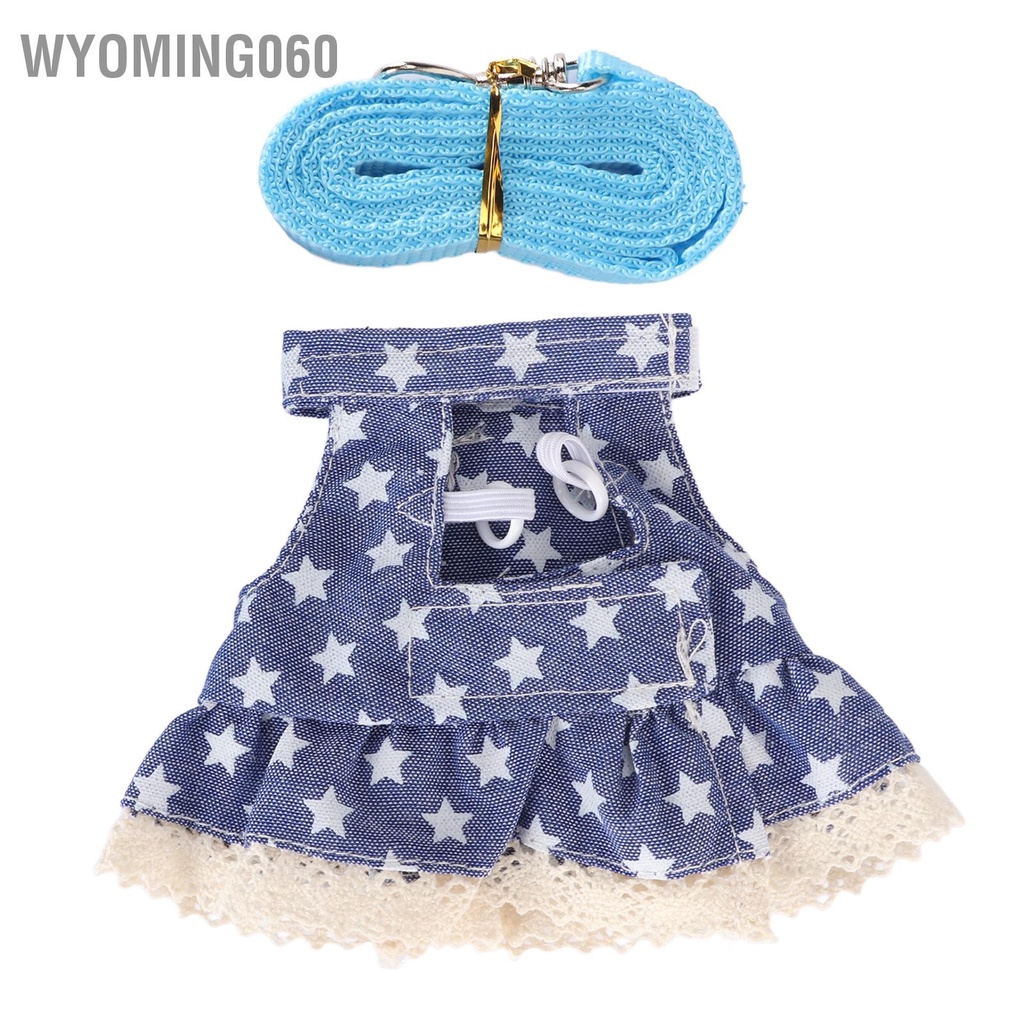 Wyoming060 Thỏ Dây Xích Dễ Thương Ngôi Sao Màu Xanh Có Thể Điều Chỉnh Mềm Thú Cưng Nhỏ Đầm Bộ Cho Hamster Chồn Lợn Guinea