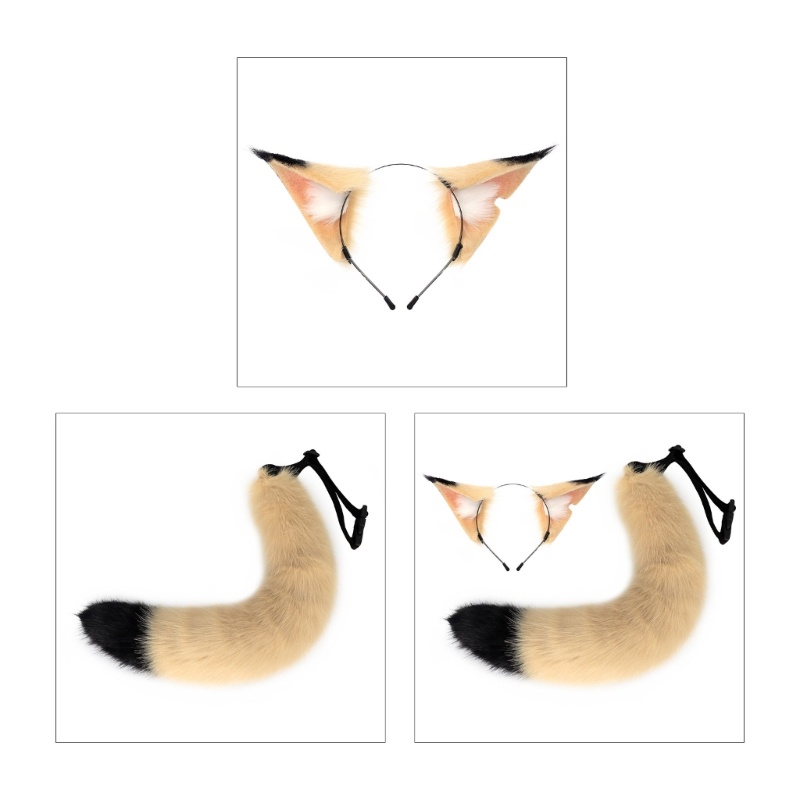 Flgo Băng Đô Cài Tóc Hình Tai Chó Mèo Hoạt Hình Phát Sóng Trực Tiếp Cho Nữ