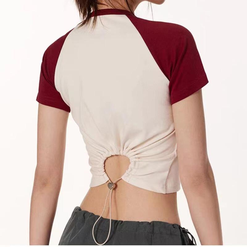 Hana áo croptop áo croptop nữ Thiết kế ít người cao eo slim hottie ngắn áo khoác 2023 NEW JUL0141