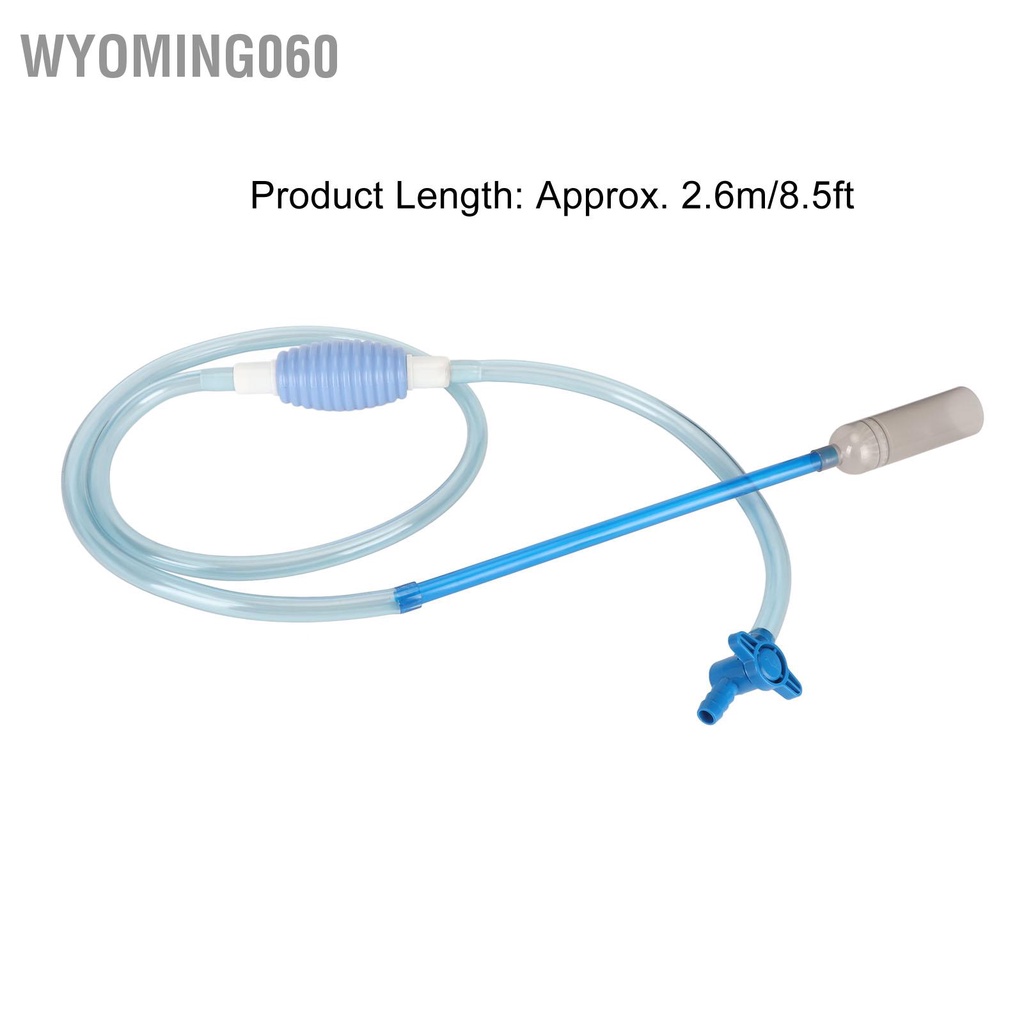 Wyoming060 Cá Đổi Nước Bụi Bằng Tay Bể Xi Phông Hút Chân Không Sỏi Với Van Ổ Cắm 8.5ft