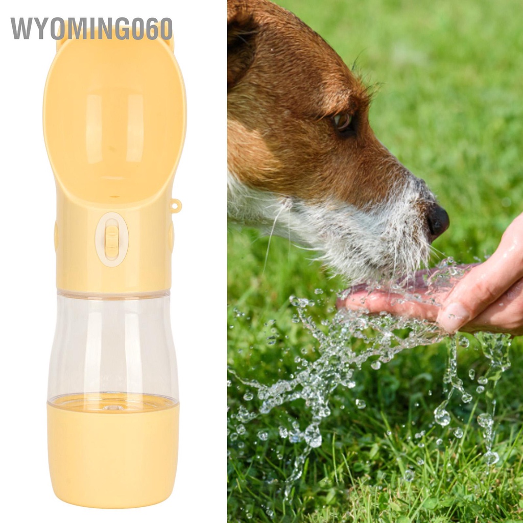 Wyoming060 Bình Nước Cho Chó Hoạt Hình Chống Rò Rỉ Di Động Cún Con Có Trị Hộp Đựng Thức Ăn Thú Cưng