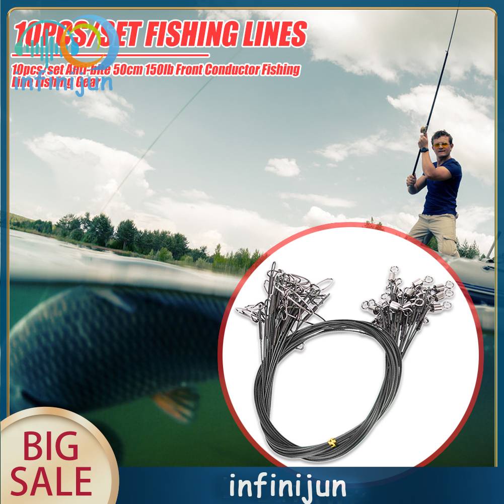 Bộ 10 Dây Câu Cá 50cm 150lb Chất Lượng Cao