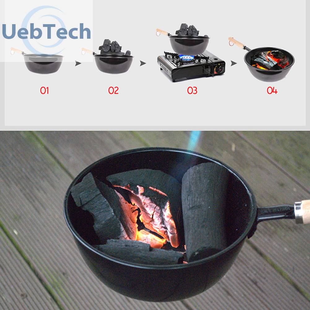 Nồi Nấu Ăn Mini Tay Cầm Bằng Gỗ An Toàn Tiện Dụng Mang Theo Du Lịch Dã Ngoại