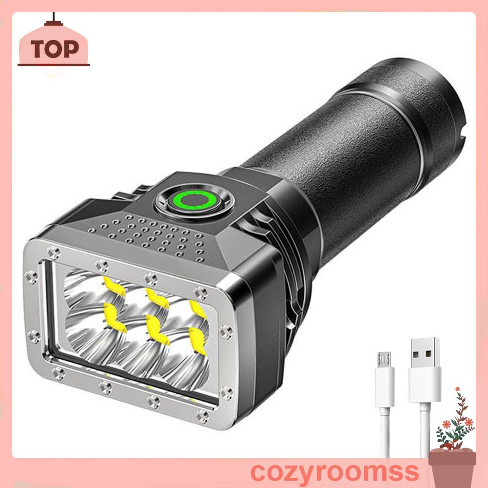 Đèn Pin 6 Bóng LED 350LM 1200mAh Sạc USB Chống Nước Dùng Ngoài Trời