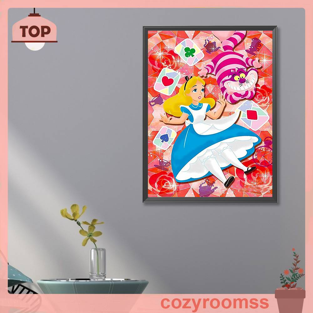 Tranh Đính Đá 5D Tự Làm Hình Alice Trang Trí Nhà Cửa