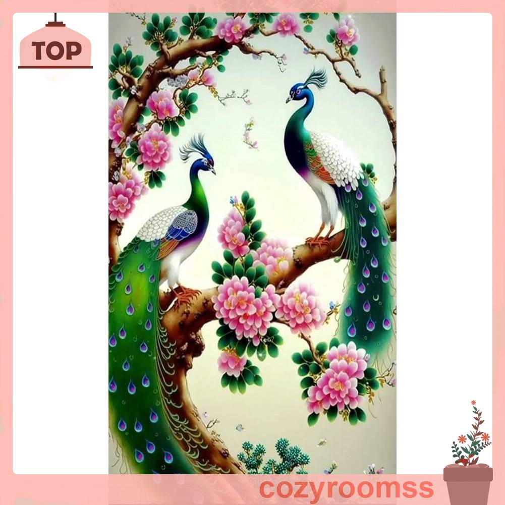 Bộ Tranh Đính Đá 5D Tự Làm Toàn Diện Hình Chim Sẻ Trang Trí Nhà Cửa