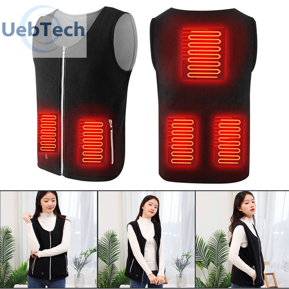 Áo Khoác Sưởi Ấm Thông Minh 5 Khung Sưởi Ấm Bằng Điện USB Dành Cho Nam Nữ M-3XL