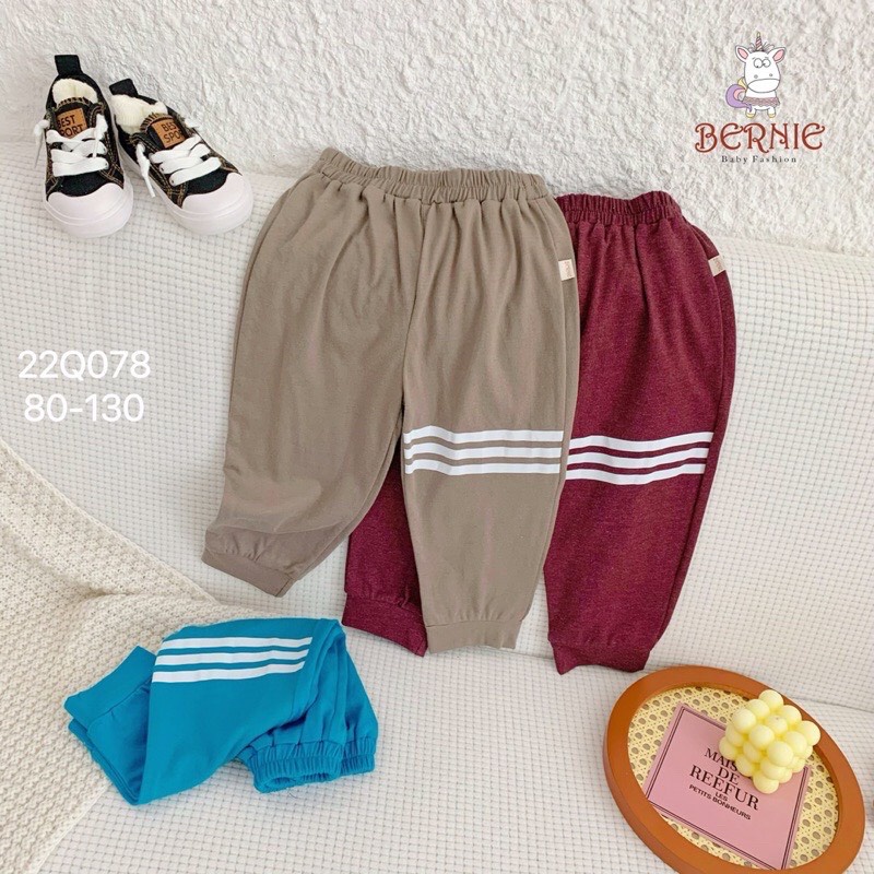 Set 3 quần dài thể thao Bernie chất vải nỉ cho bé