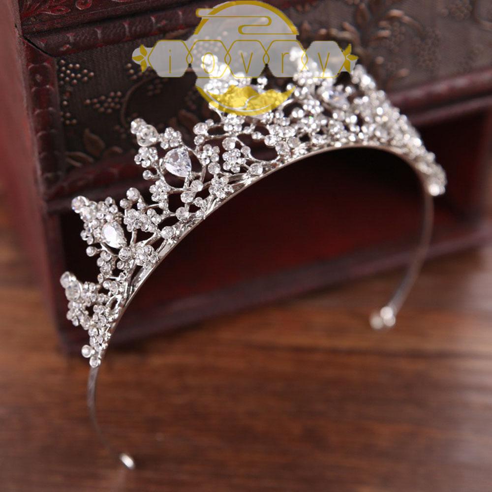 Vương Miện Cài Tóc Đính Kim Cương Giả Sang Trọng Cho Cô Dâu