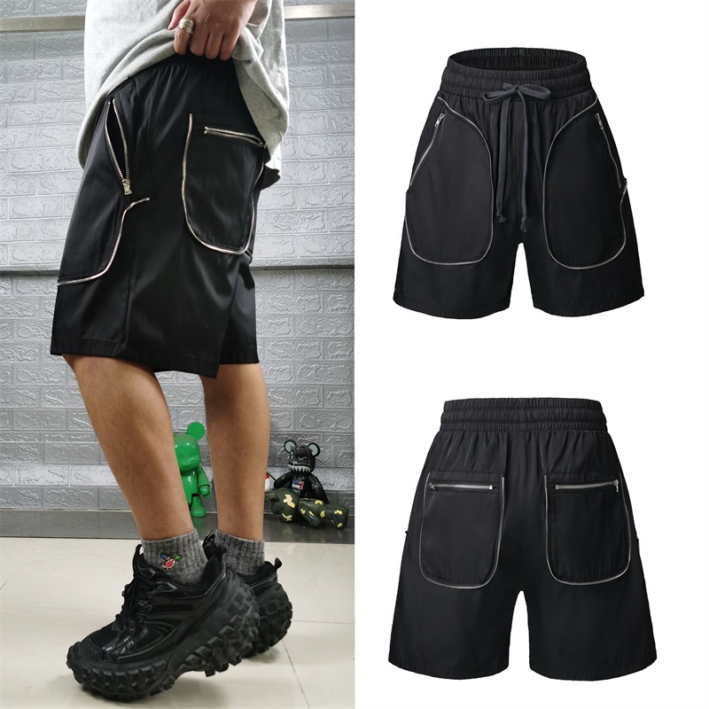 Quần ngắn ống rộng Có Khóa Kéo Thời Trang Đường Phố Mỹ Mới Nhất Cho Nam
