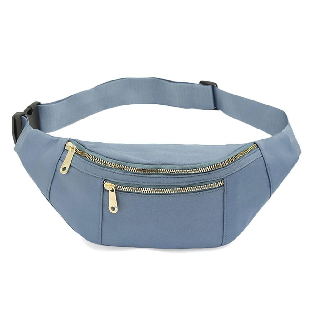 MIHAN1 Túi Đeo Hông Vải Oxford Màu Sắc Trơn Phong Cách Thể Thao Thời Trang