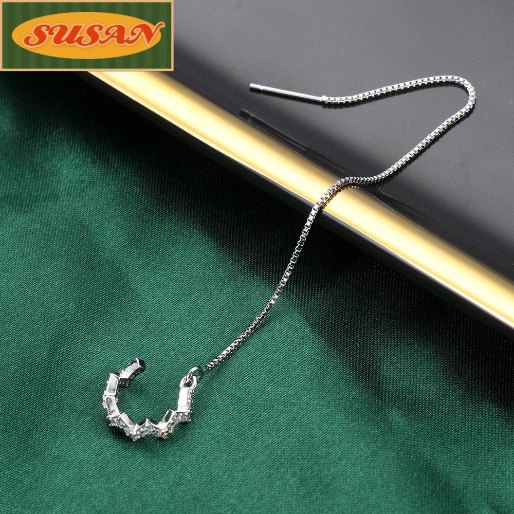 SUSANS 1 Khuyên Vành Tai Màu Trắng Đính Hôn