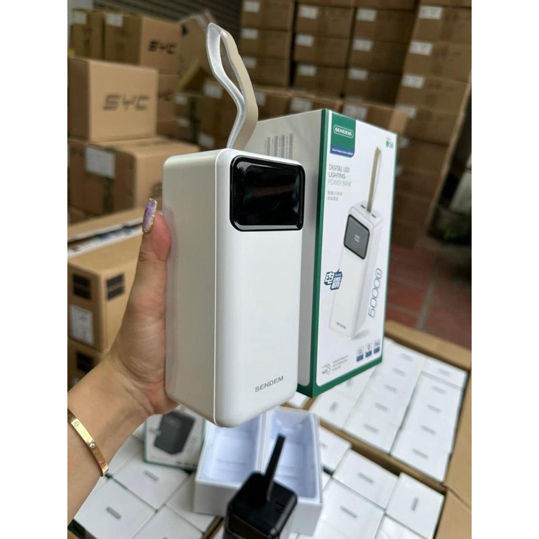 Sạc dự phòng Sendem Q36 50.000mah, màn hình hiển thị đèn LED.