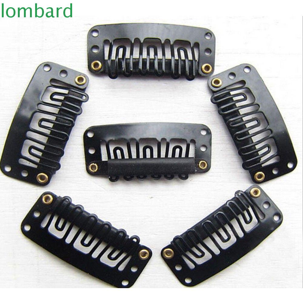 LOMBARD Lược Kim Loại Chải Tóc Giả 6 Răng Dài 3.2cm Thời Trang