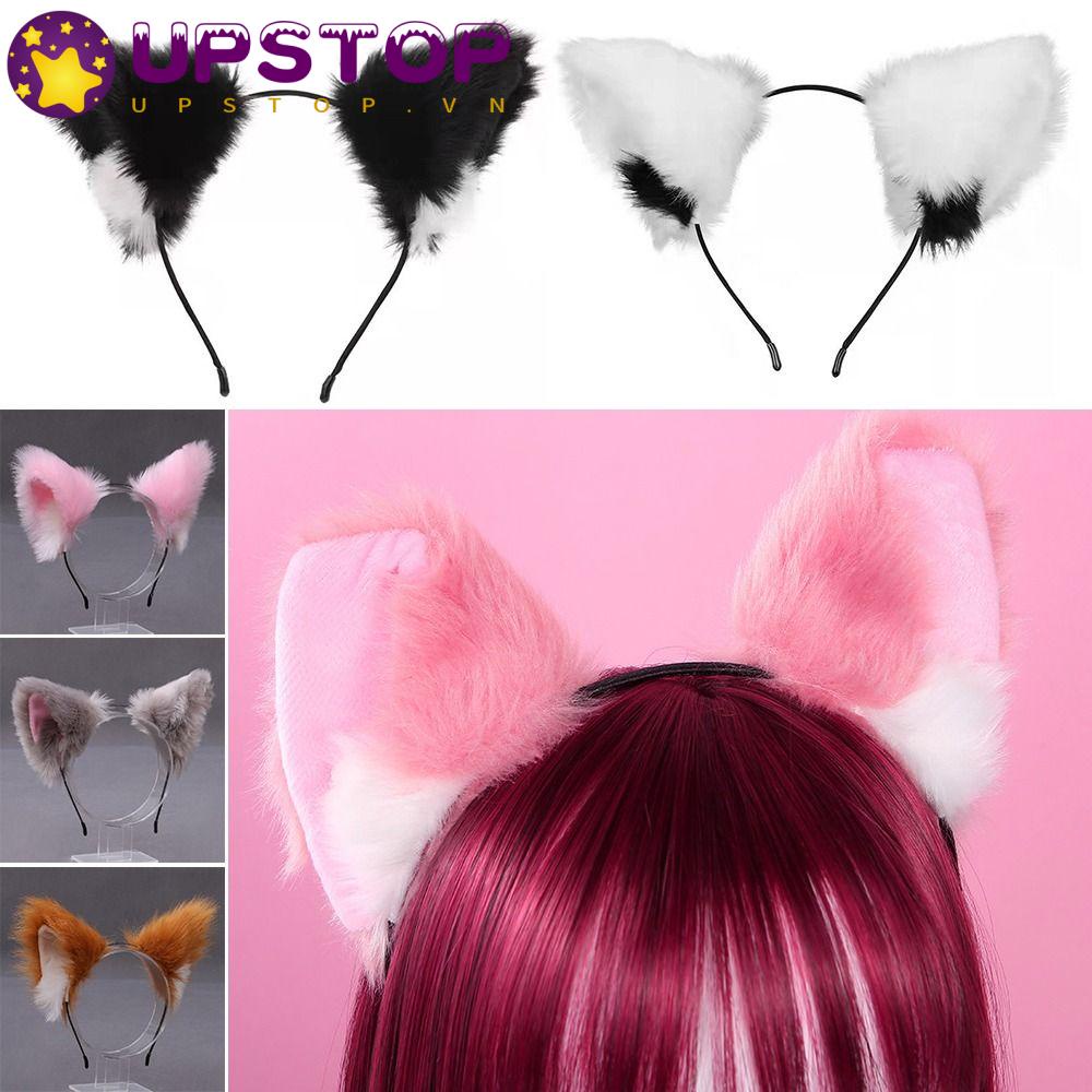 Băng Đô Cài Tóc Hình Tai Mèo / Cáo Bằng Lông Nhung Thời Trang
