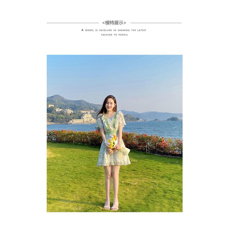 Đầm Ngắn Dáng Chữ a Họa Tiết Hoa Phong Cách Pháp Thời Trang Mùa Hè Xinh Xắn Cho Nữ