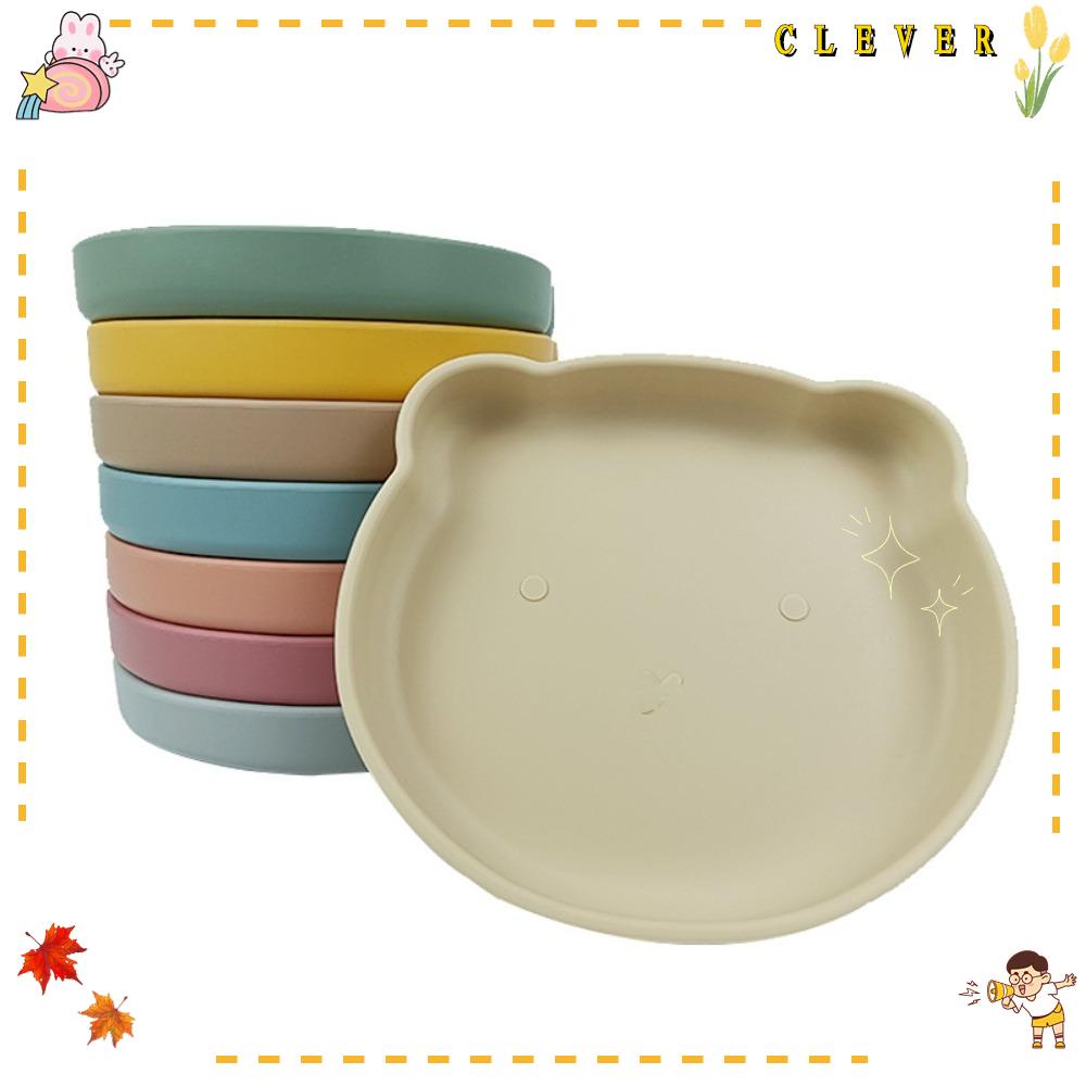 Đĩa Ăn Dặm Bằng Silicon Chống Nước Chống Vỡ Hình Gấu Dễ Thương Cho Bé