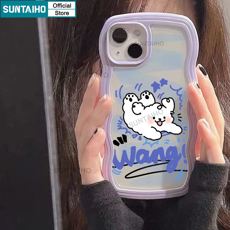 Suntaiho Ốp lưng ốp iphone Ốp Điện Thoại TPU Mềm Chống Sốc In Hình Cún Dễ Thương Cho IPhone 14 Pro 13 12 11 Pro Max 7 8 Plus X XS