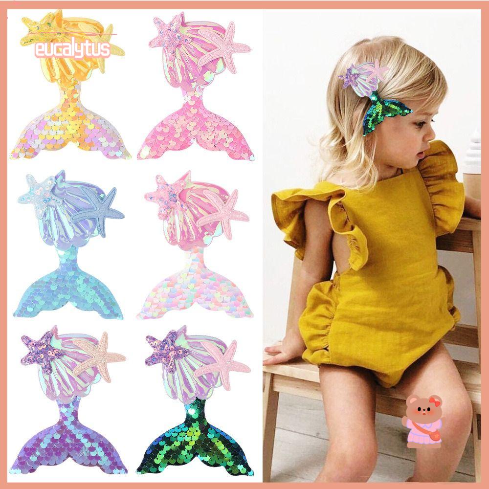 Kẹp Tóc Đính Kim Sa Họa Tiết Hoạt Hình Phong Cách Retro Cho Bé Gái