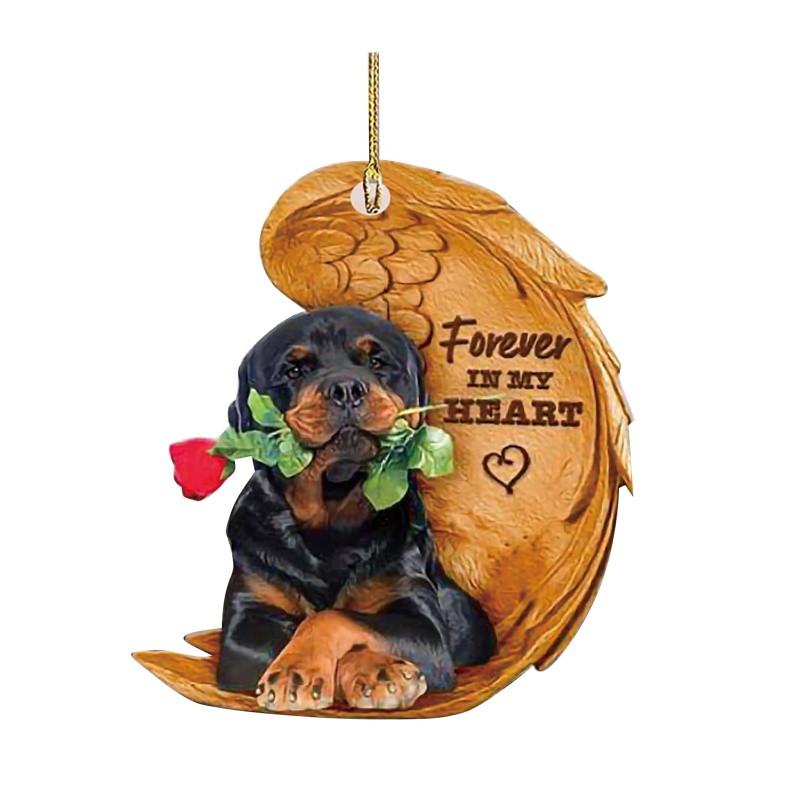 Rox Móc Chìa Khóa Hình Chú Chó Hoạt Hình 2DAngelDog Có Cánh Treo Trang Trí Xe Hơi