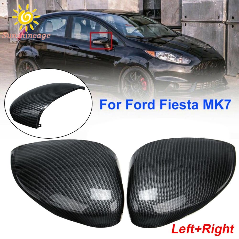 Ốp Gương Chiếu Hậu Bên Trái / Phải Bằng Nhựa ABS Sợi Carbon Cho Xe Hơi