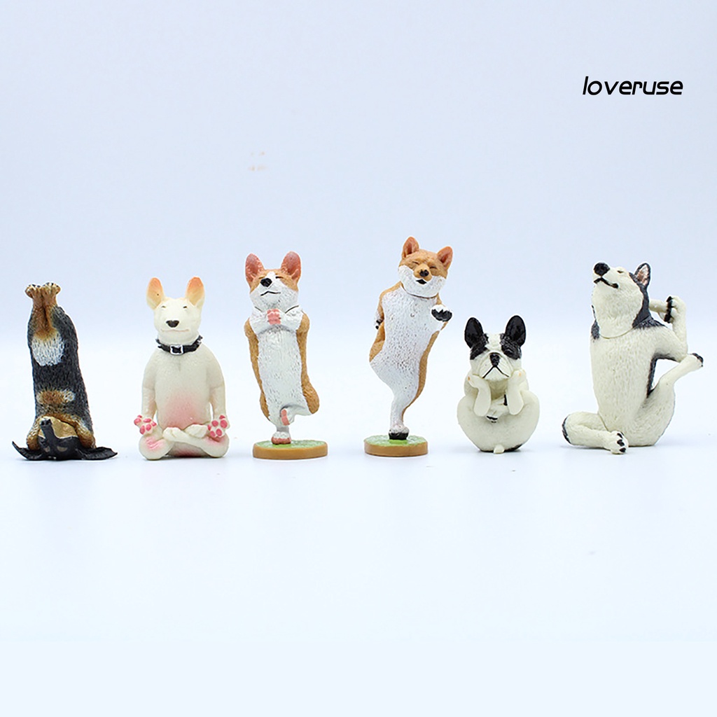 Set 6 Khuôn Trưng Bày Đồ trang trí Chú Chó Tập Yoga Sáng Tạo